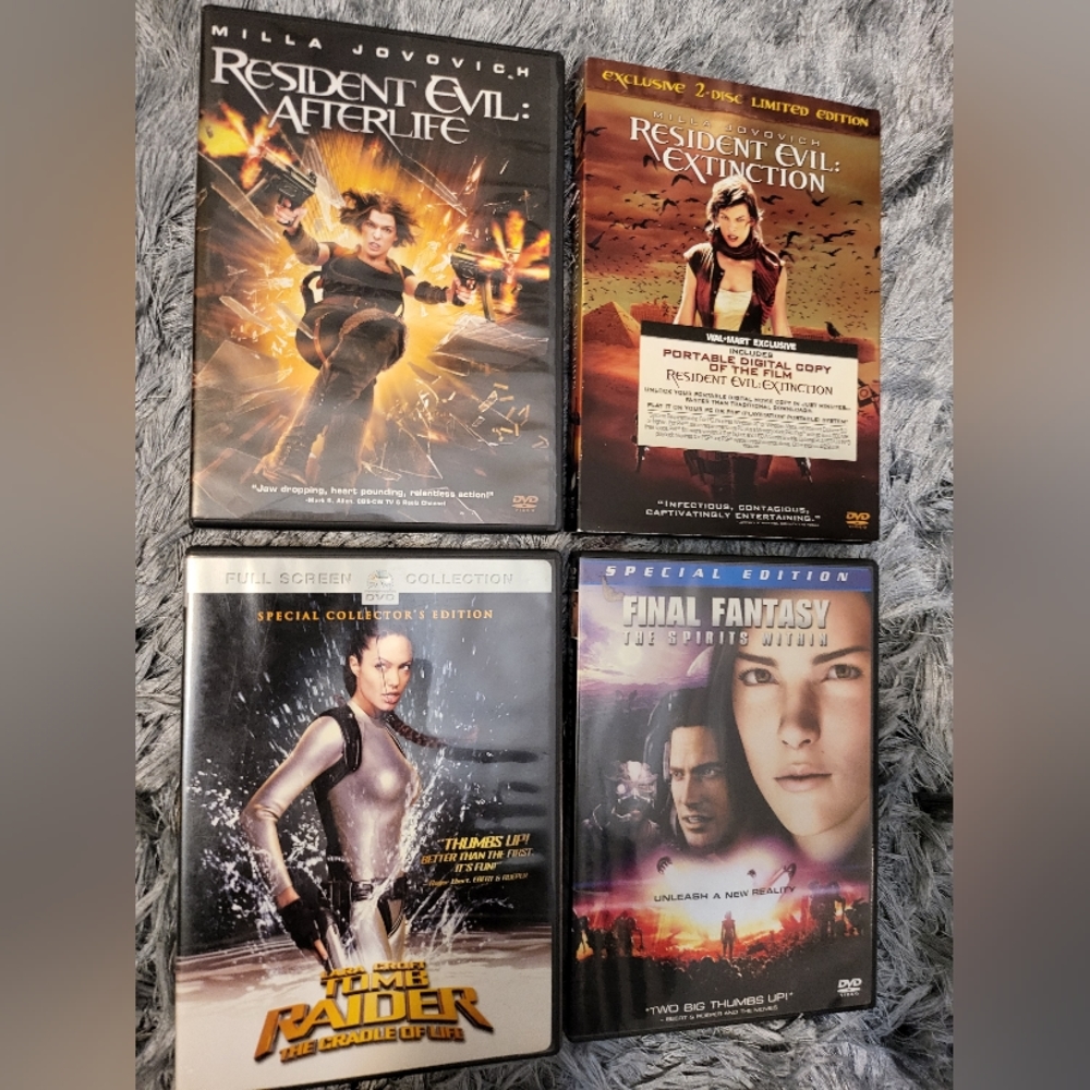 4 Video Game Inspired Dvd Movie Bundle